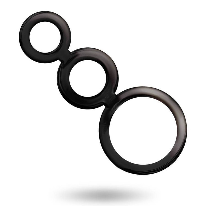 Addicted Toys - Black Silicone Phallic Ring Set gallery