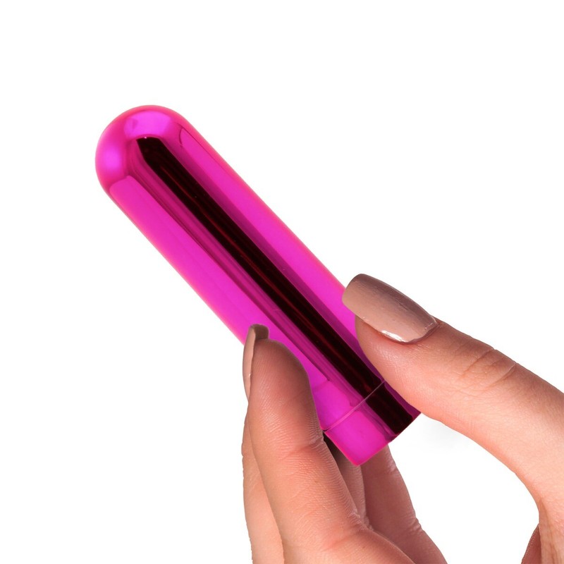 Metallic Pink Rechargeable Power Bullet Vibrator Discreet Sex Toys for Women