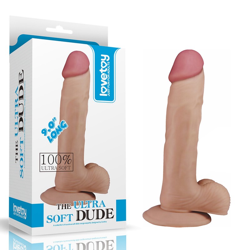 Ventosa de consolador vibrante Ultra Soft Dude de 9 « , con control remoto