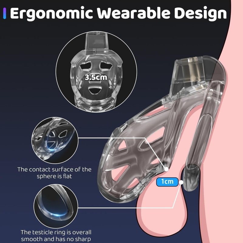 Yivans Male Chastity Device Cock Cage, Lightweight Chastity Cage Body-Safe Penis gallery