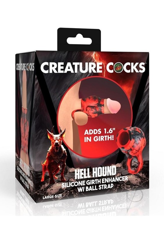 Creature Cocks Hell Hound Silicone Penis Sleeve – Large – Red/Black