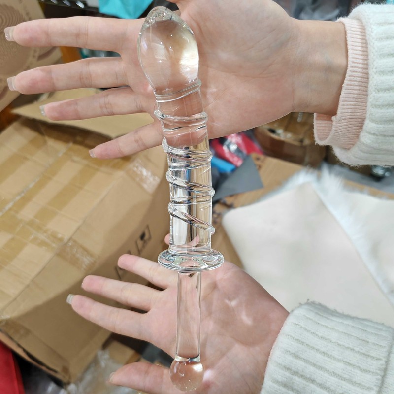 Crystal Glass Dildo Massager Wand G-spot Stimulator Women Sex Toy Anal Butt Plug