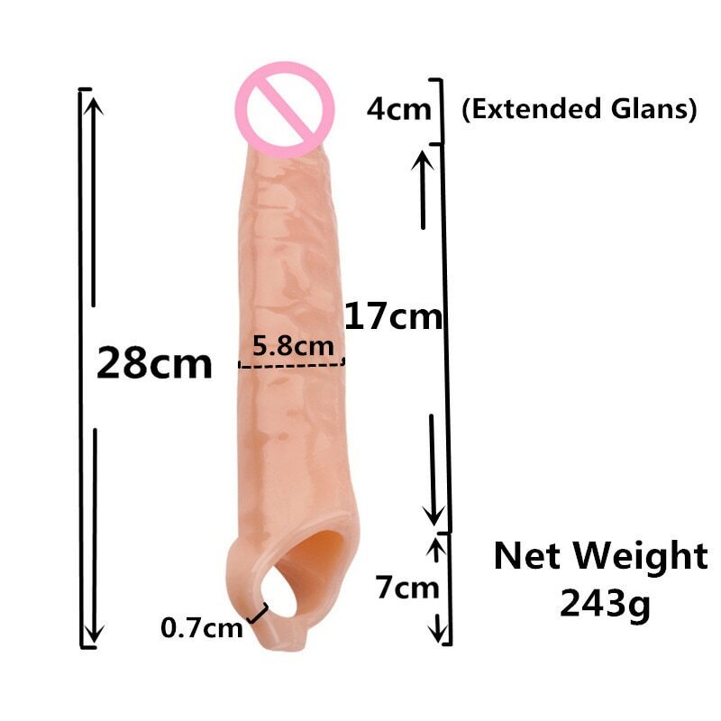 Big Penis Extension Dick Enlargemen Sex Toys Sleeve Extender Condom Bied