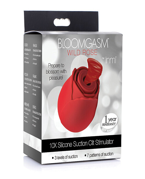 Inmi Bloomgasm 10X Silicone Suction Clit Stimulating Wild Rose Red