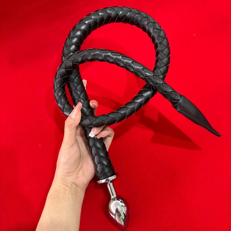 Tail Anal Butt Plug Long Devil Whip Spanking Torture Slave Cosplay BDSM Bondage gallery