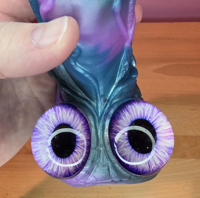 Purple & Blue Alien Fantasy Dildo with Eyes Novelty Toy @ Synful Dezirez gallery