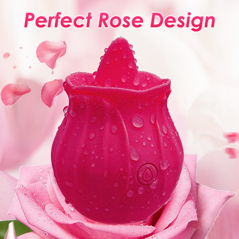Rose Vibrator Nipple Clit Licking G-spot Vagina Sex Toy for Women Massager Gift gallery