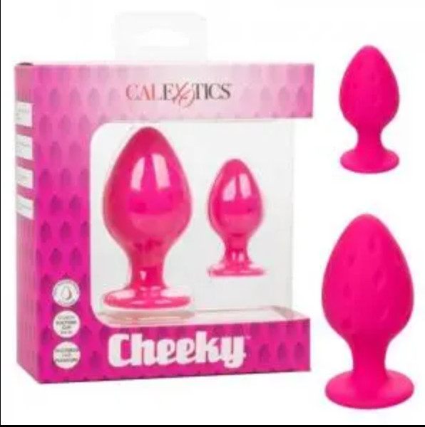 CHEEKY PINK 2 Piece Set, Each plug has its own unique texture, 3.5×2 & 2×1.25 in