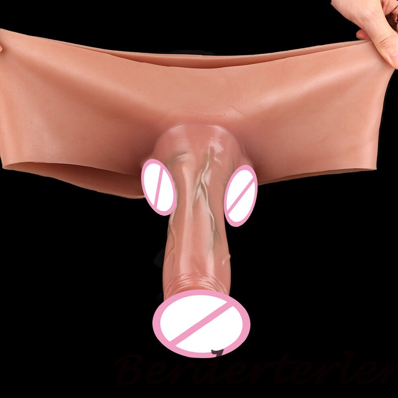 Strap-on Penis Sleeve Pants with Hollow Dildo For Man Enlarged Sleeve Sex Toys gallery