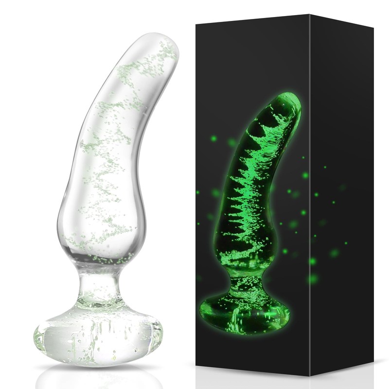 Glass Dildo Glass Butt Plug Finger Dildo Anal Plug Glow in The Dark Anal Bea…