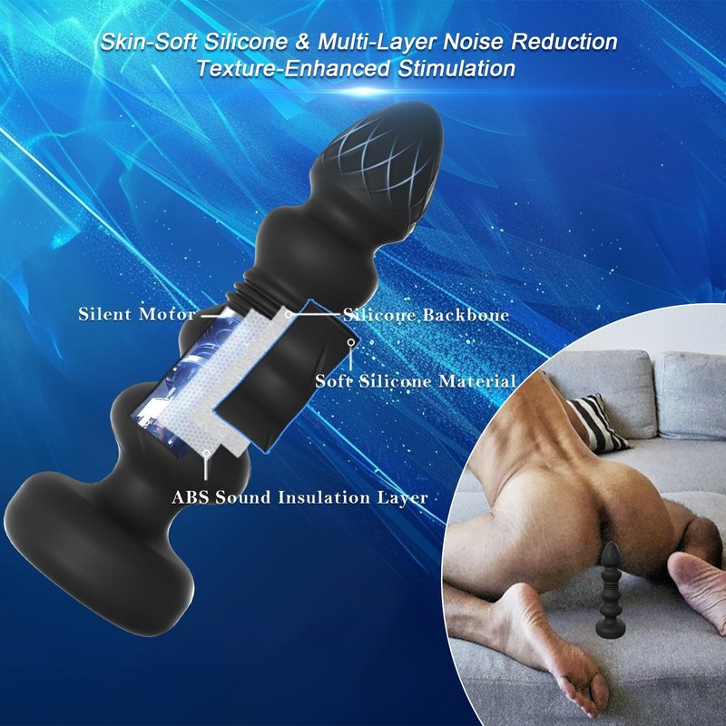 Male Prostate Massager Vibrator Thrusting Anal Butt Plug Dildo Sex Toys for Men gallery