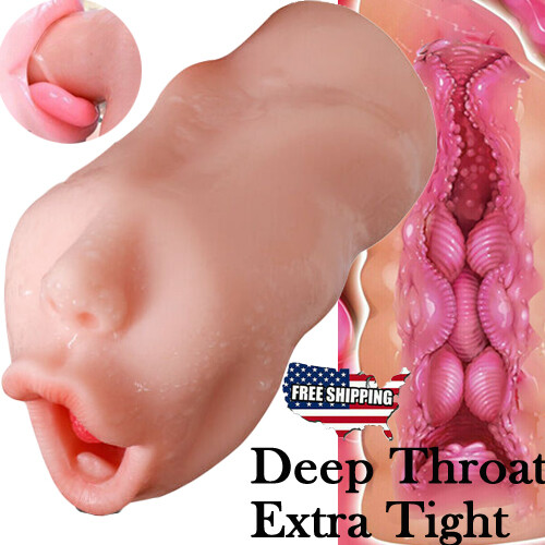 DEEP THROAT Male Masturbaters Realistic Mouth Oral Pussy-Blowjob Stroker-Cup
