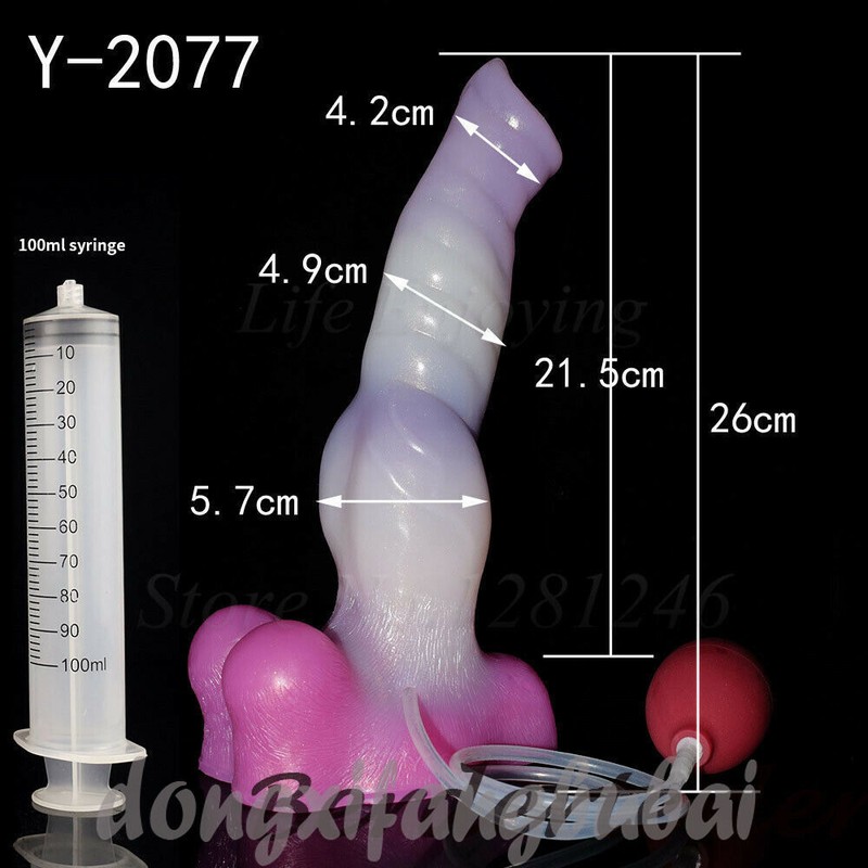 Ejaculate Penis Syringe Anal Massage Sex Toy Thick Knot Squirting Dildo Silicone gallery