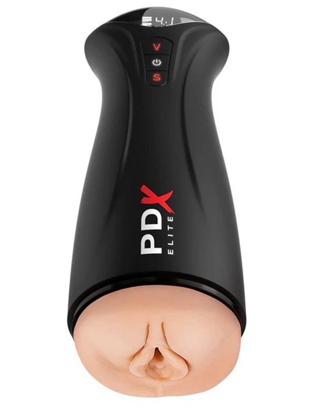 PDX Elite F-Gasm Intermittent Suction Masturbation Pussy Stroker Beige