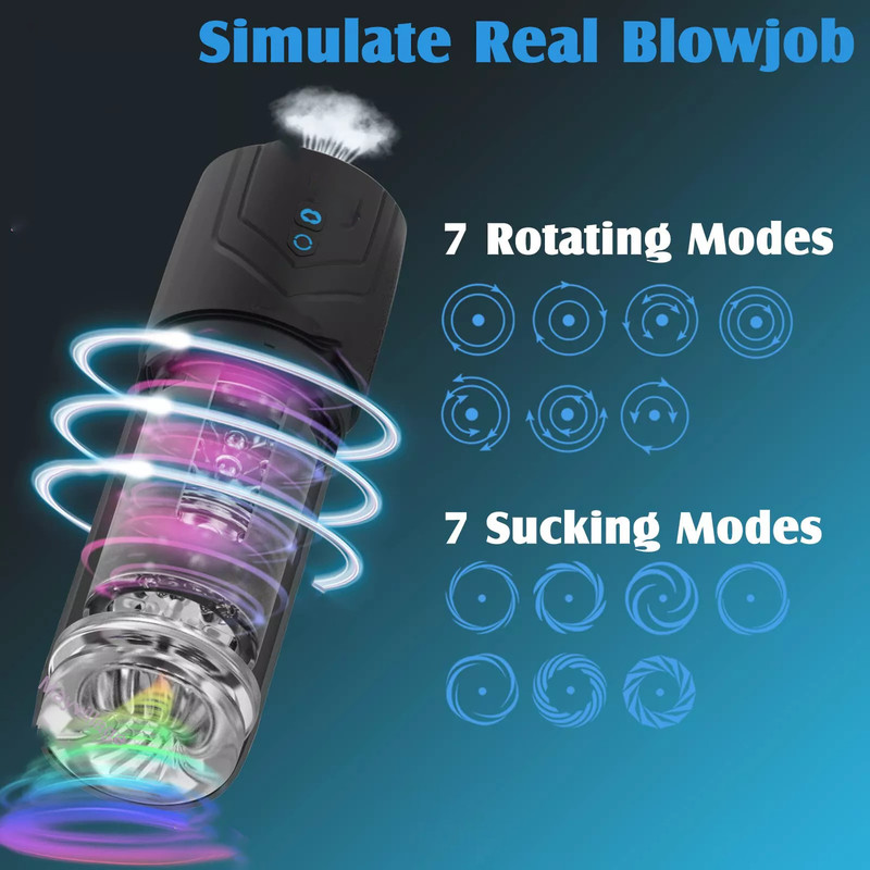 Male Masturbaters Automatic HandsFree Rotating Cup Thrusting Stroker Men Sex Toy gallery