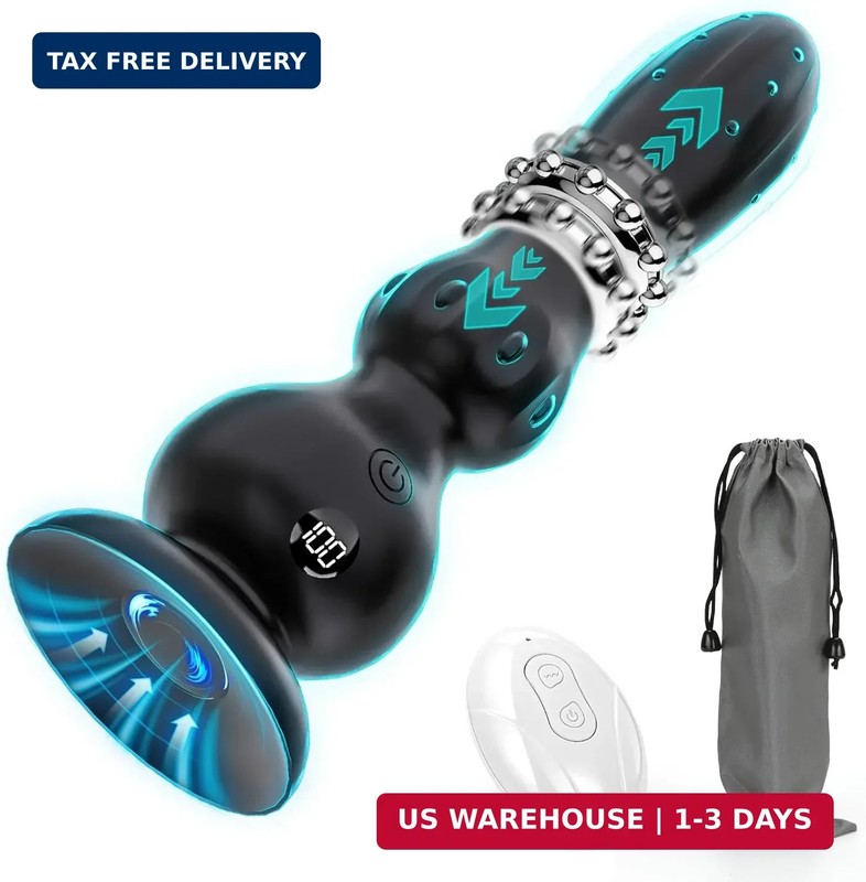Anal Vibrator Butt Plug with 10 Thrusting Sliding Vibrating Modes, Prostate Mass