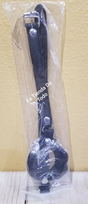 BLK SFT SILICONE OPEN MOUTH BALL BIT GAG LIPS BUCKLE UP FAUX LEATHER STRAP READ