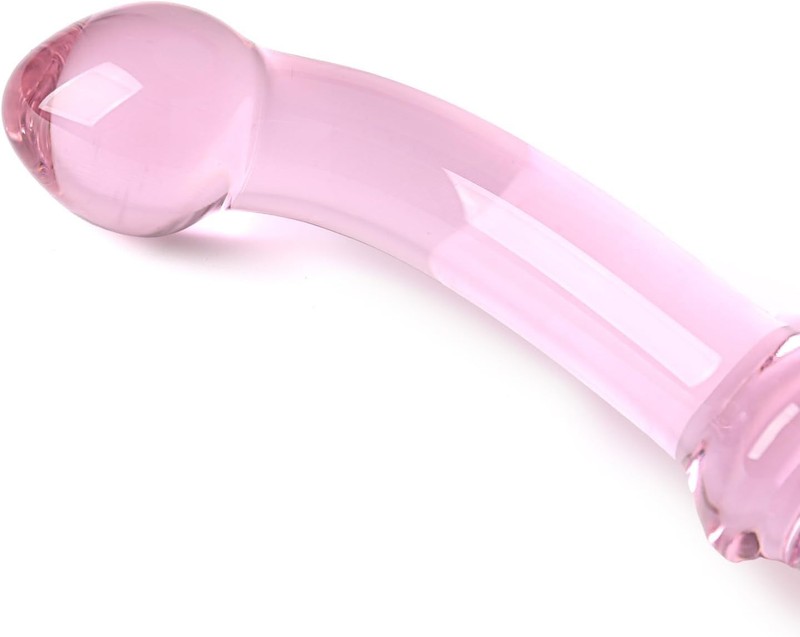 Crystal Anal Butt Plug with Bead Design for Enhanced Sexual Pleasure Pink Glass gallery