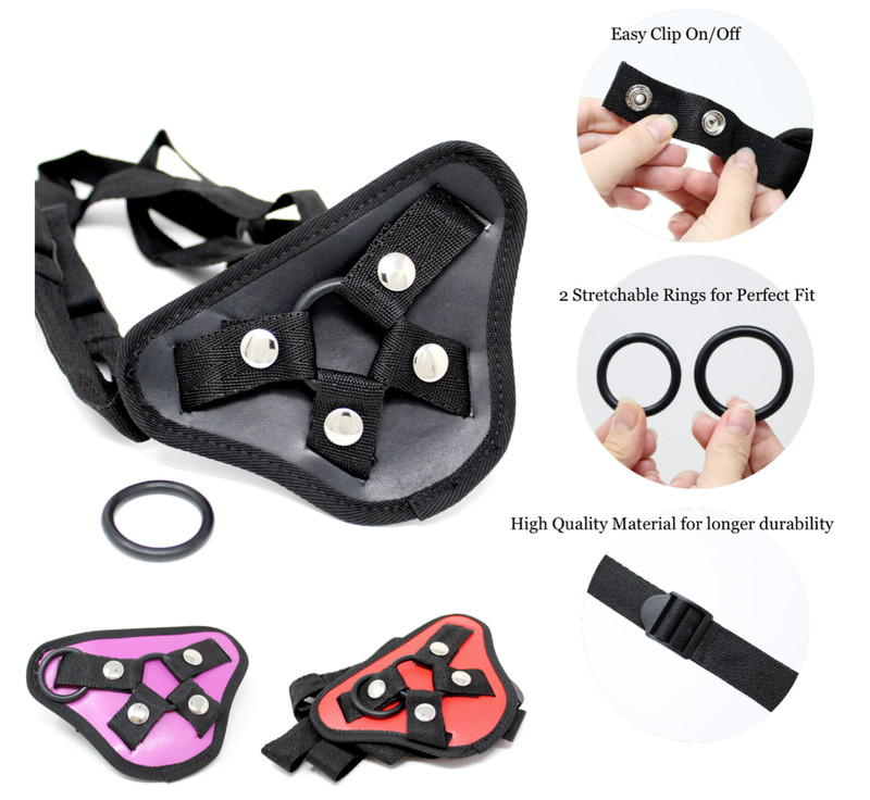 Strap-On-G-Spot-Suction-Cup-Harness-Dildo-Clitoral-Anal-Lesbian-Sex-Toy-Pegging gallery
