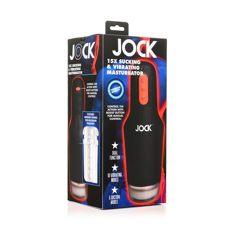 JOCK 15X Sucking & Vibrating Rechargeable Men Masturbators Stroker – Black