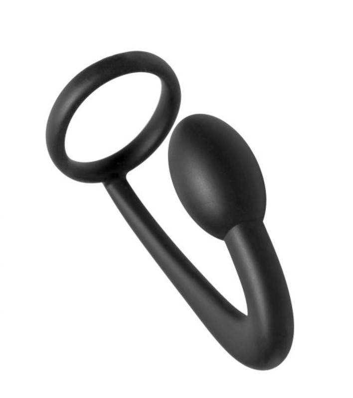 Master Series Silicone Cock Ring Prostate Plug Black XR Brands gallery