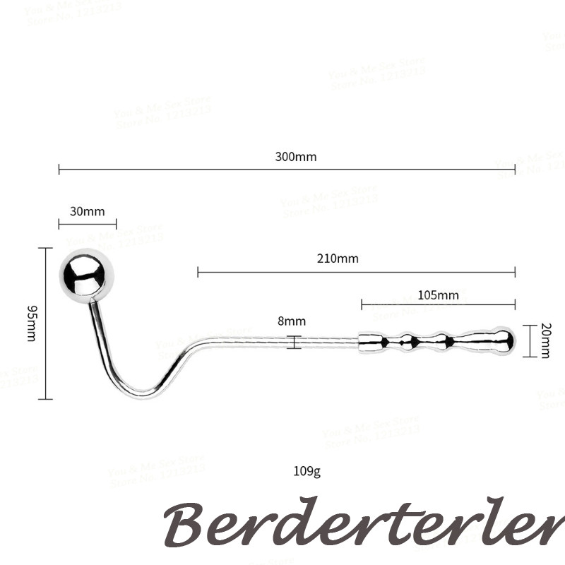 Replaceable Stainless Steel Bead Double-Headed Anal Hook Big Butt Plug Sex Toys gallery