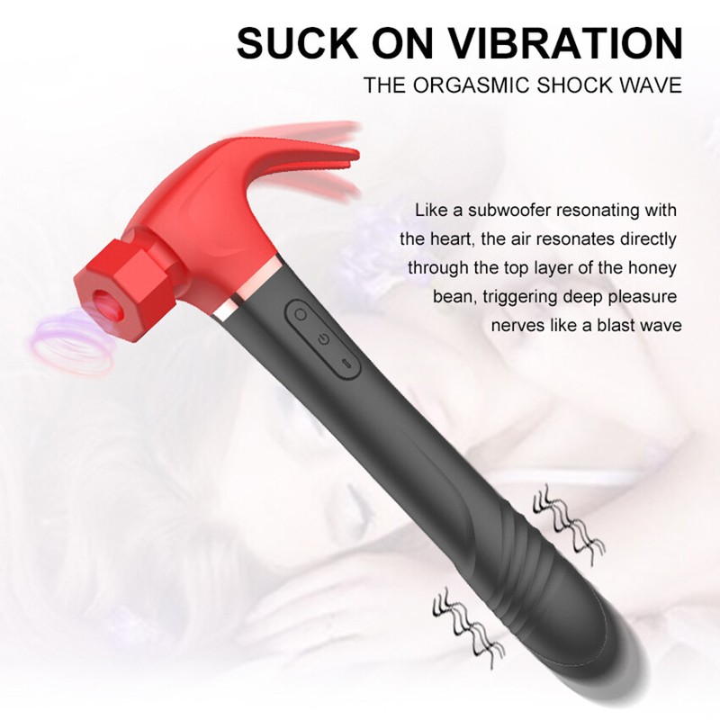 Hammer Vibrator Clit Sucking G-Spot Telescopic Dildo Massager Women Sex Machine gallery