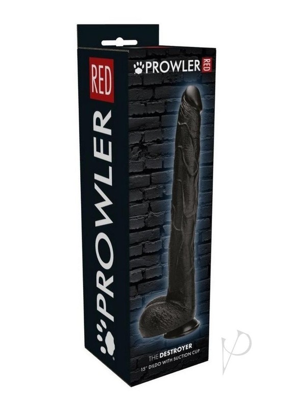 Prowler RED The Destroyer Realistic Dildo with Suction Cup 15in – Black