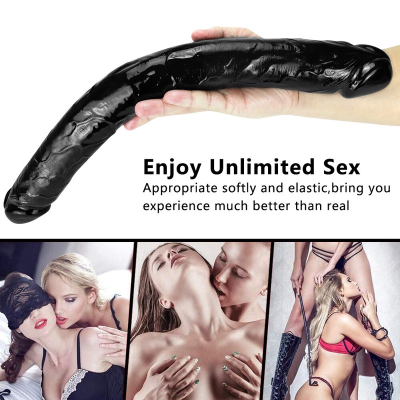 Realistic Big Penis PVC Dildo Double Ended Cock Anal Vagina Female Sex Toys D7 gallery