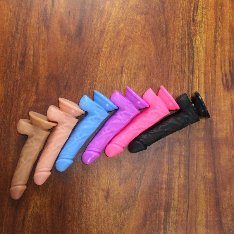 Soft Dildo Realistic with Suction Cup Stimulator Massager Wand Anal Plug Sex Toy gallery