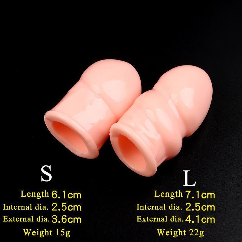 Foreskin Glans Sleeve Penis Erection Enlarger Cock Ring Enhancer Condom Reusable gallery