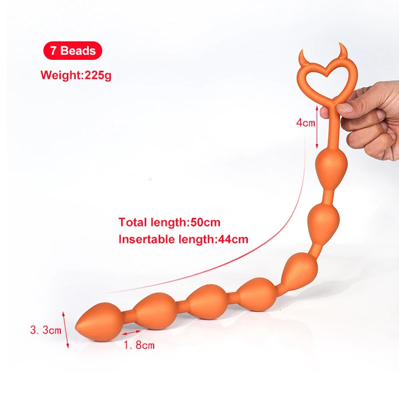 Anal Plug Beads Strawberry Gradient Size Silicone Material Massage Masturbation