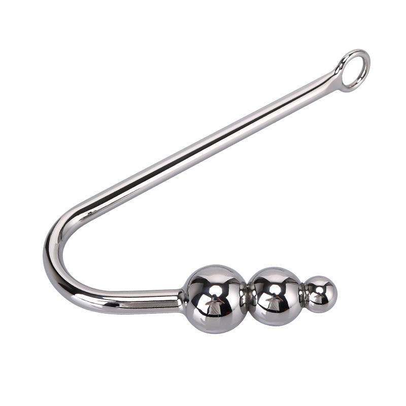 Anal Hook with Ball Stainless Steel Butt Plug Metal Toy Bondage Restraint