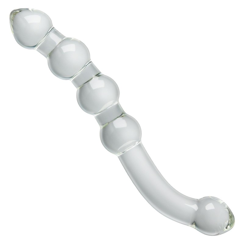 Glass DoubleEnded Dildo 8.46Inch Clear GSpot Dildo Pleasure Wand with Beads B…