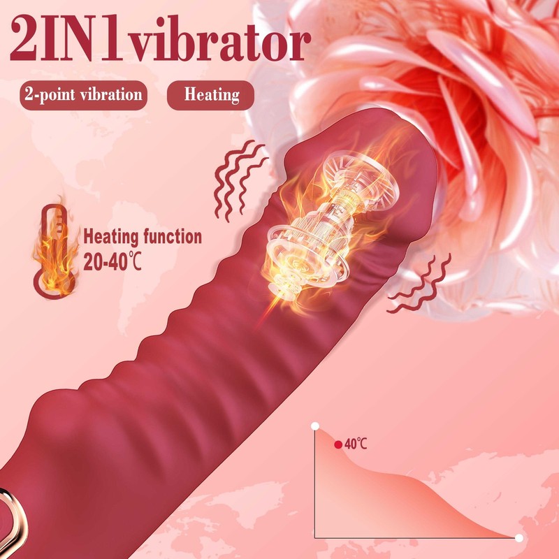 9.45" Long Heating Vibrating Dildo Anal Plug Massager/Inflatable Sex Pillows US gallery