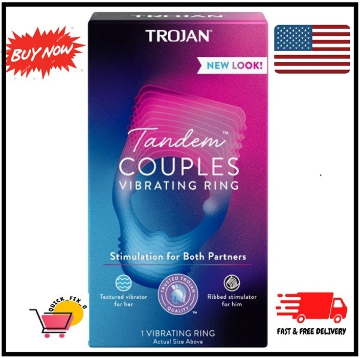 TROJAN Vibrations Tandem Couples Vibrating Ring Personal Massager 1 Count