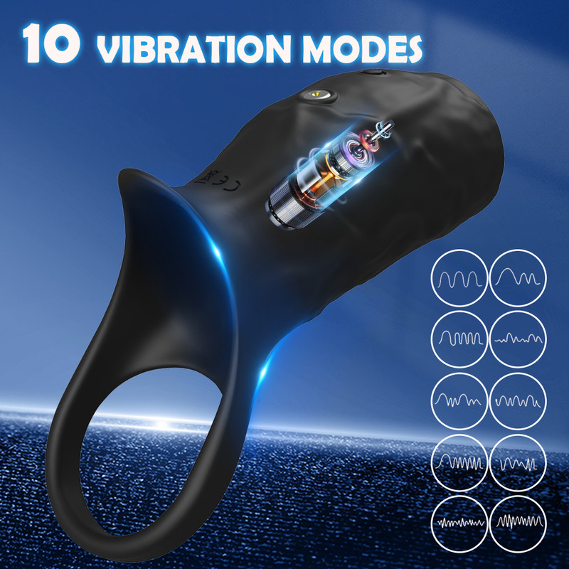 Vibrating Cock Armor Male Penis Extension Sleeve Girth Ring Enhancer Enlarger US gallery