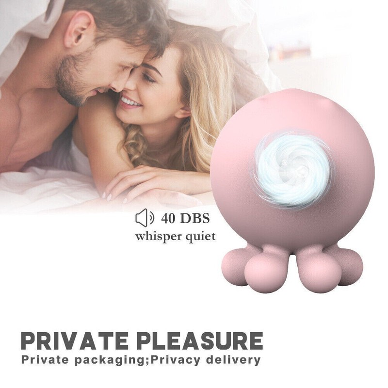 Cute Pink Portable Vibrator Clit Sucking Licking Massager Cute Octopus!