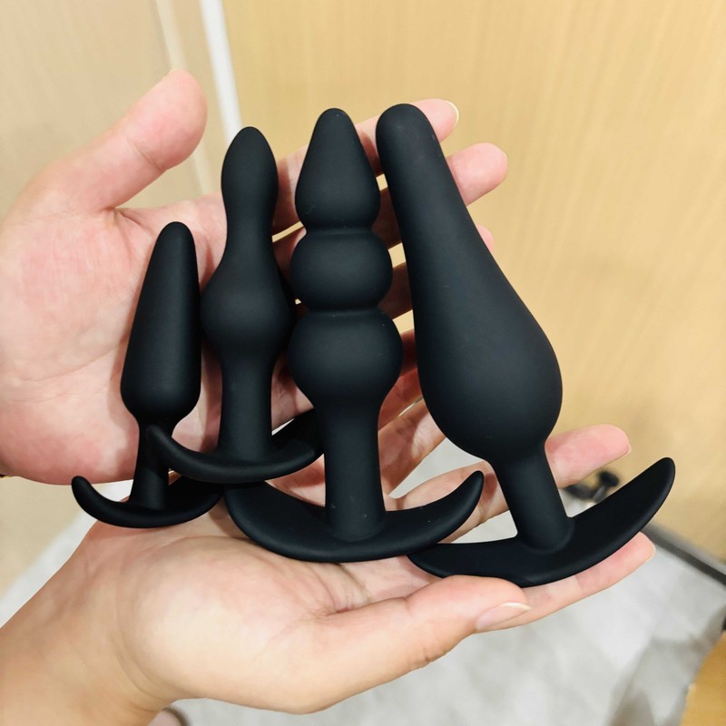 4PCS Silicone Anal Training Starter Kits Beginner Anal Trainer Butt Plug Set US