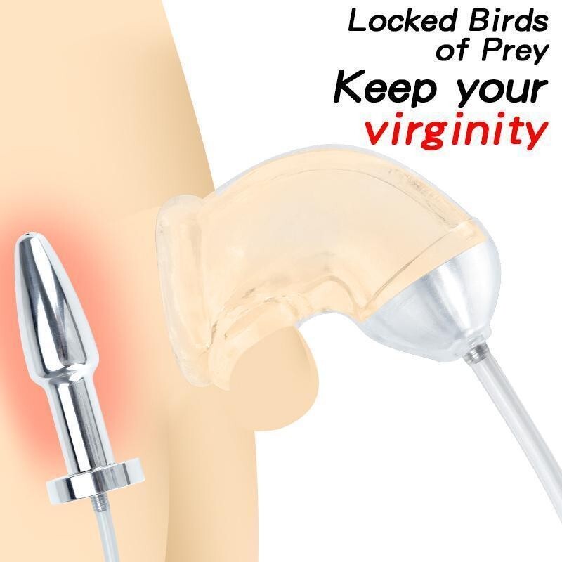 Penis Cock Lock Cage Anal Butt Plug Enema Cleaning Dilator Expander Bondage BDSM