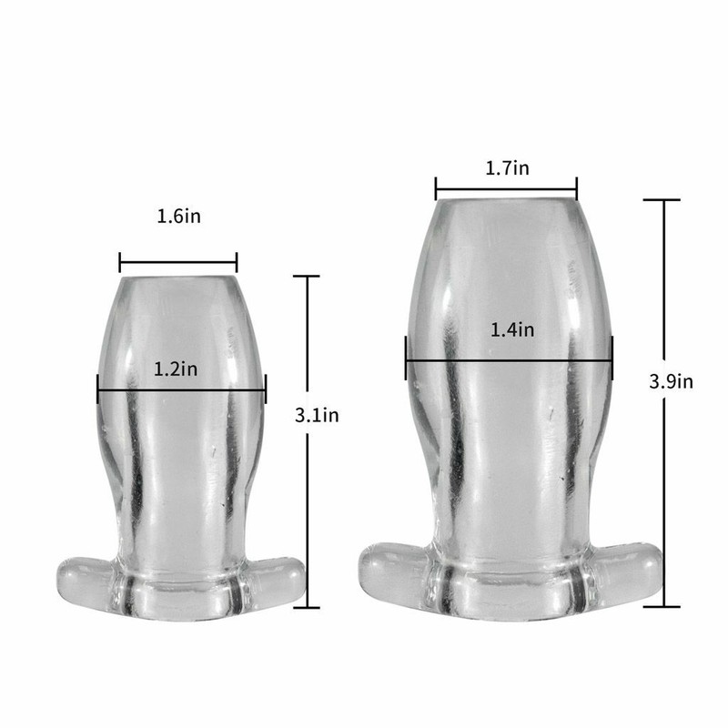 Female Clear Anal Soft Spreader Hollow Butt Plug Deep Access Tunnel Probe S/L gallery