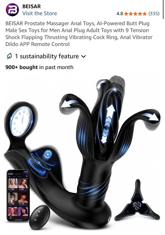 Male Prostate Massager Vibrator Thrusting Anal Butt Plug Dildo Sex Toys for Men