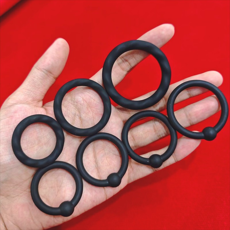 7PCS Male Cockring Set Super Stretchy Stay Harder Penis Rings Cockring Sex Toys