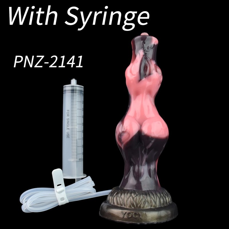 Mixed Color Anal Plug Spray Water Function Two Knot Dildo Fantasy Penis Sex Toys