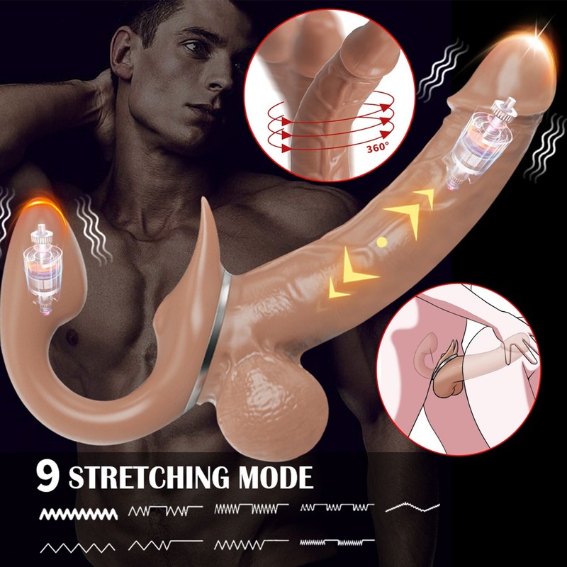 Realistic Thrusting Dildo Strap-on Vibrator G-Spot Massager Sex Toys for Lesbain gallery