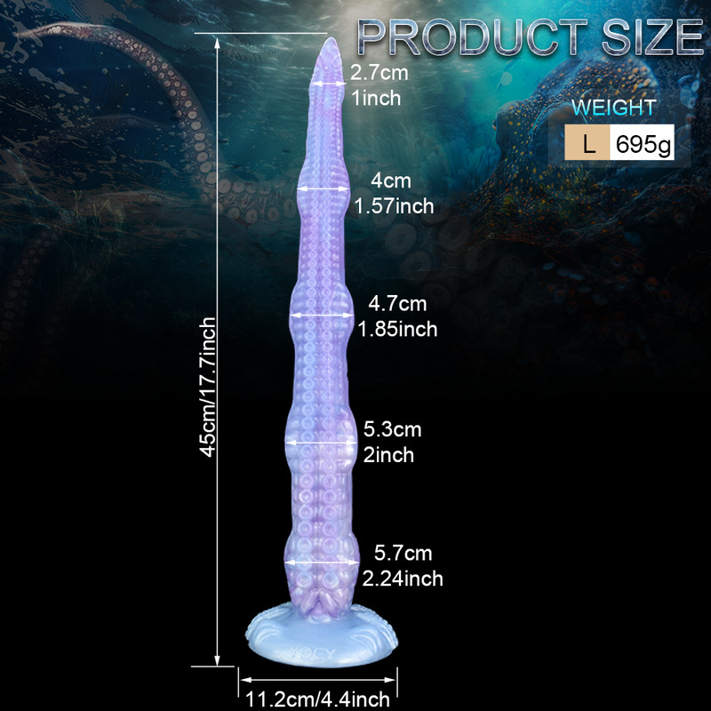 Long Dildo Tentacle Sex Toys 17&Prime; Anal Dildo Octopus with Suction Liquid Silicone