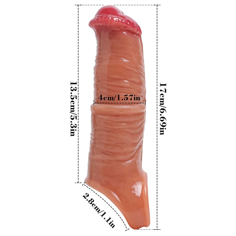 Male Penis Sheath Thick Enlarger Cock Girth Extender Sleeve Condom Reusable US gallery