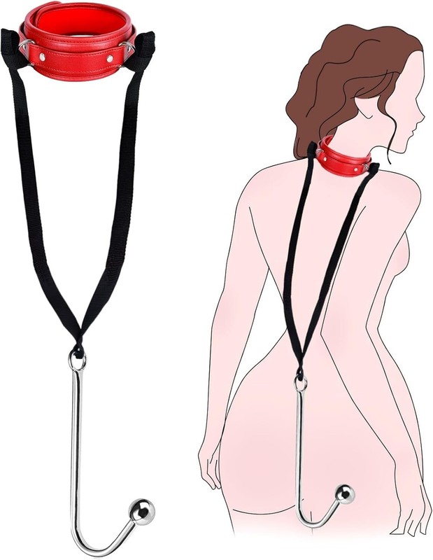 BDSM Anal Hook Ball Sex Toys Bondage Restraint Set Leather Chain Leash Collar