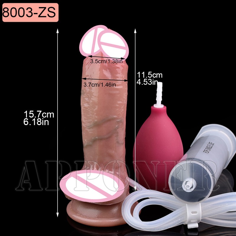 Realistic Penis With Ejaculation Function Massage Pleasure Anal Dildo Sex Toys gallery