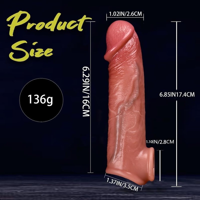 Flesh Colored Penis Extender Sleeve - Real Feel for Men & Couples - S Size gallery